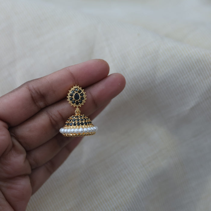 Heritage black stone jumka earrings HJ23122