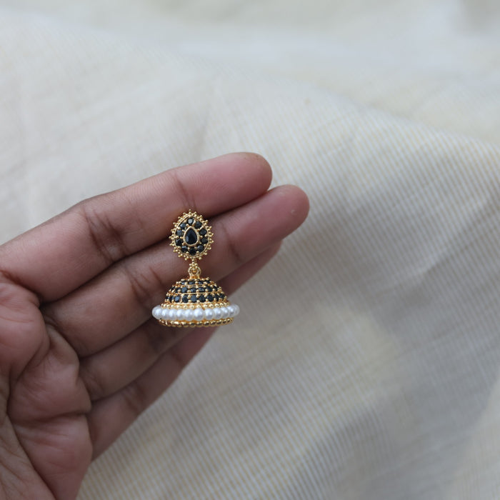 Heritage black stone jumka earrings HJ23122