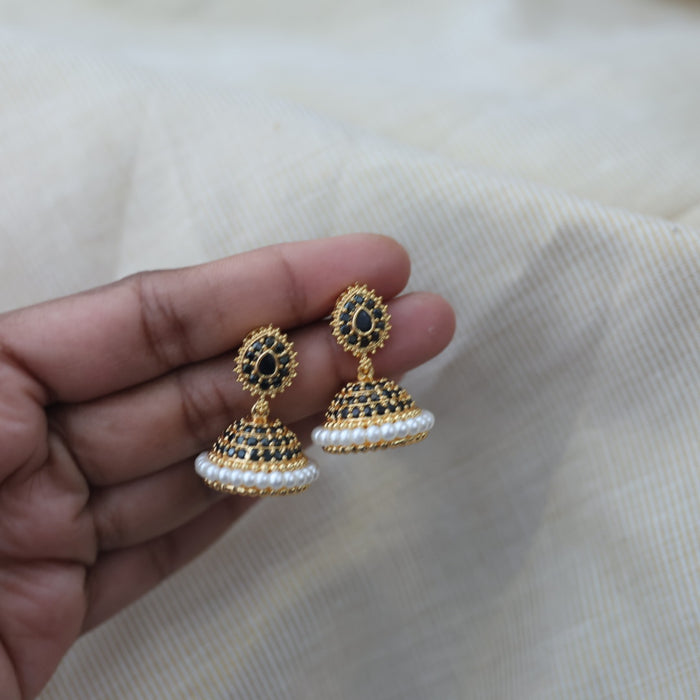 Heritage black stone jumka earrings HJ23122