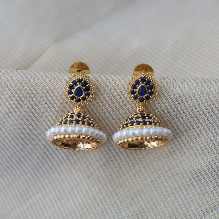 Heritage blue stone jumka earrings HJ3123