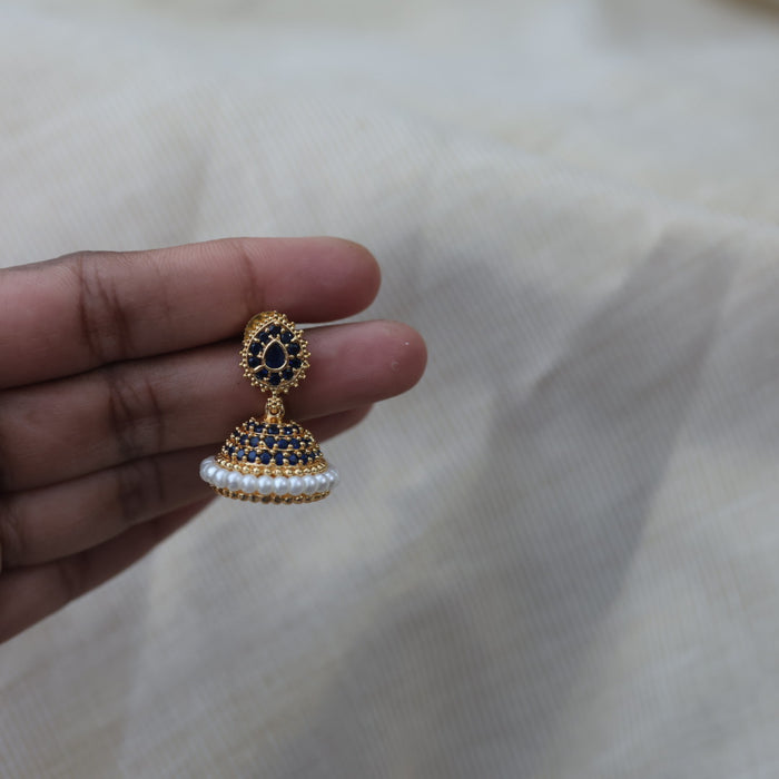Heritage blue stone jumka earrings HJ3123