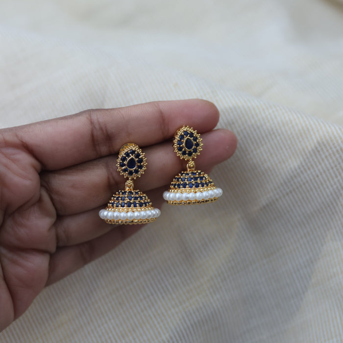 Heritage blue stone jumka earrings HJ3123