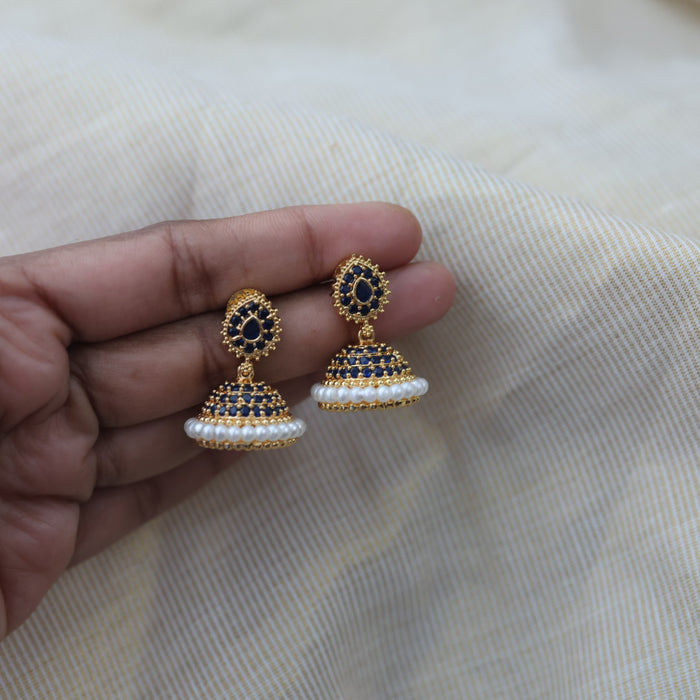 Heritage blue stone jumka earrings HJ3123