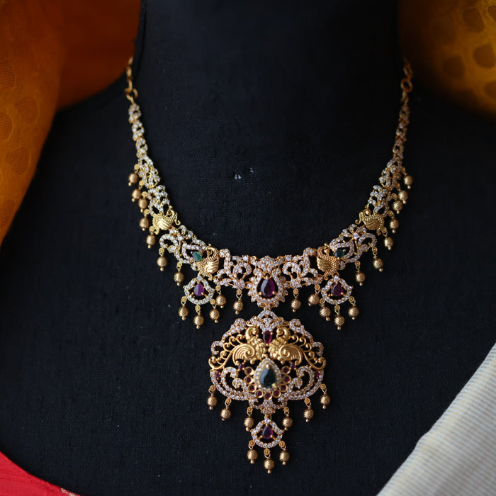 Antique short necklace with earrings S1B11023