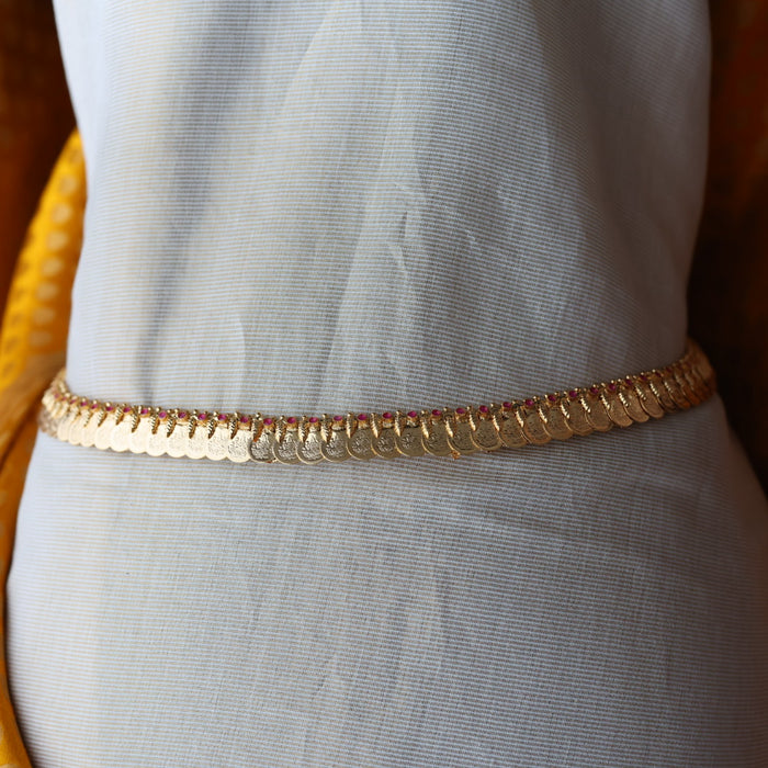 Heritage gold plated coin and mango design reversible waistchain HW5558