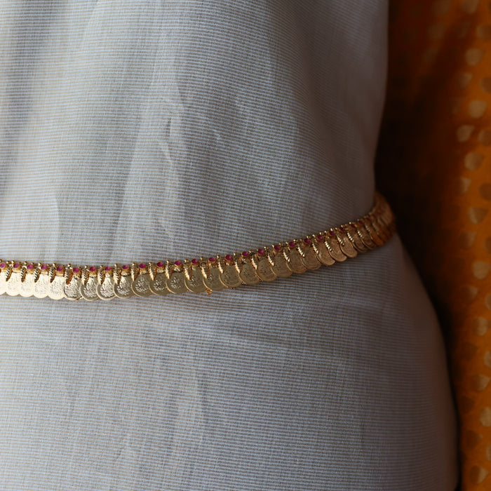 Heritage gold plated coin and mango design reversible waistchain HW5558