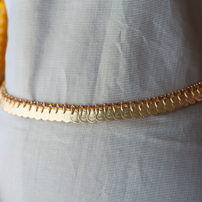 Heritage gold plated coin and mango design reversible waistchain HW5558