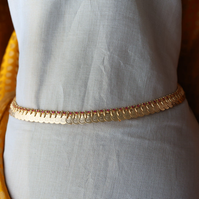 Heritage gold plated coin and mango design reversible waistchain HW5558