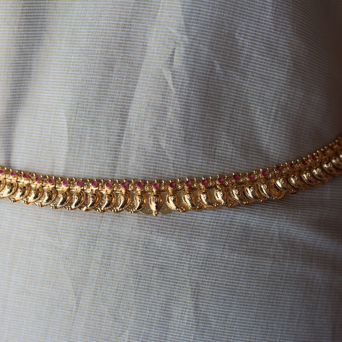 Heritage gold plated coin and mango design reversible waistchain HW5558