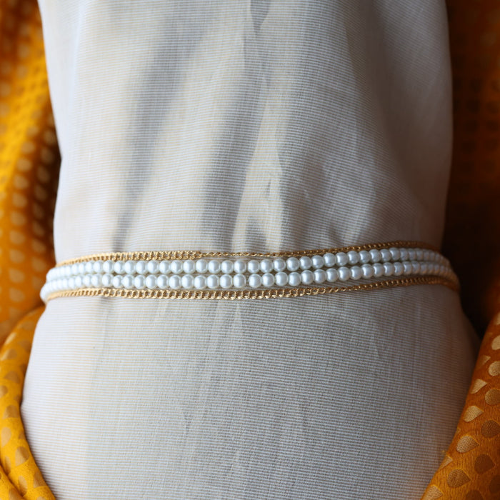 Heritage gold plated and pearl 4 layer  waistchain HW590