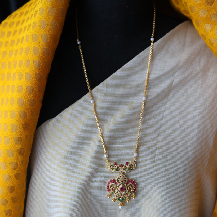 Heritage gold plated padakam long necklace HP122