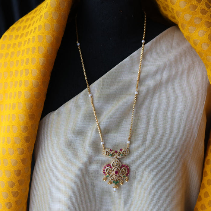 Heritage gold plated padakam long necklace HP122