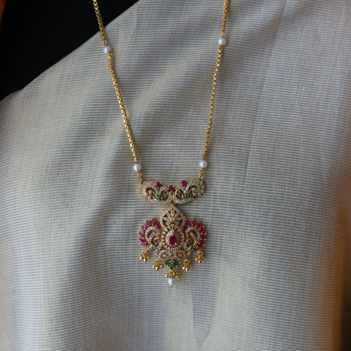 Heritage gold plated padakam long necklace HP122