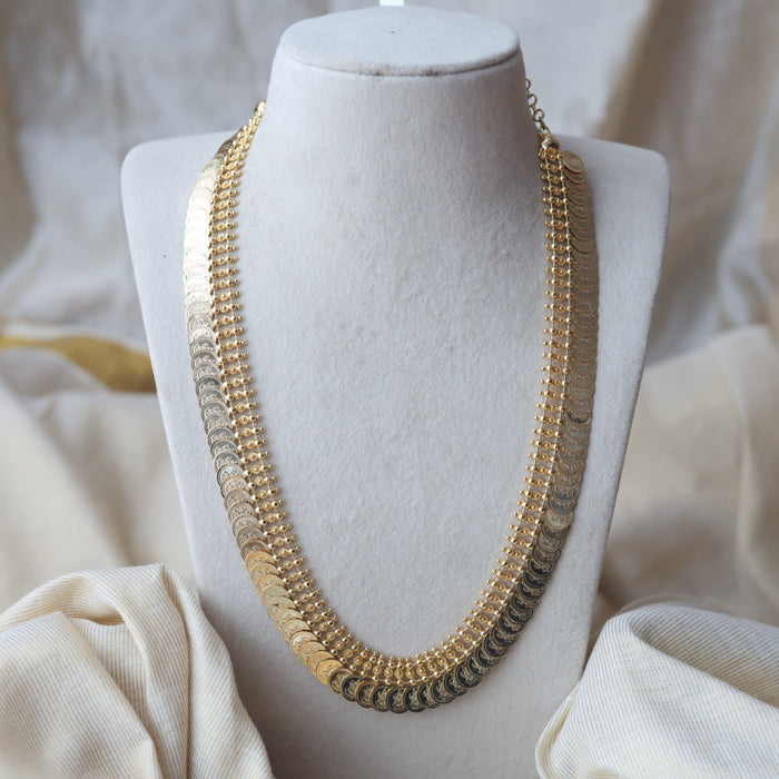 Heritage gold plated coin design long necklace HL531