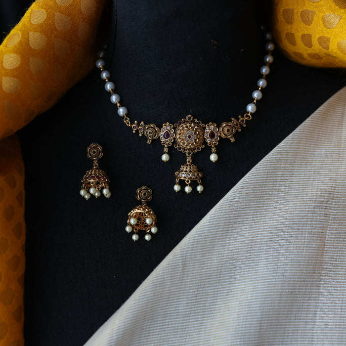 Antique choker necklace and earring CCB126
