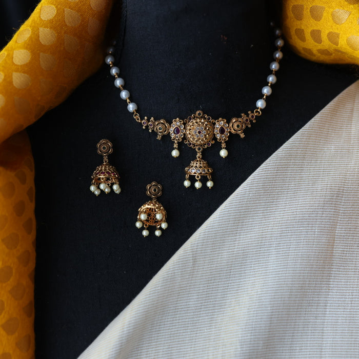 Antique choker necklace and earring CCB126