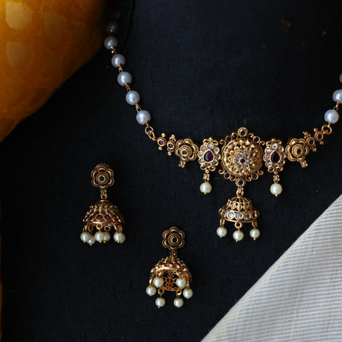 Antique choker necklace and earring CCB126