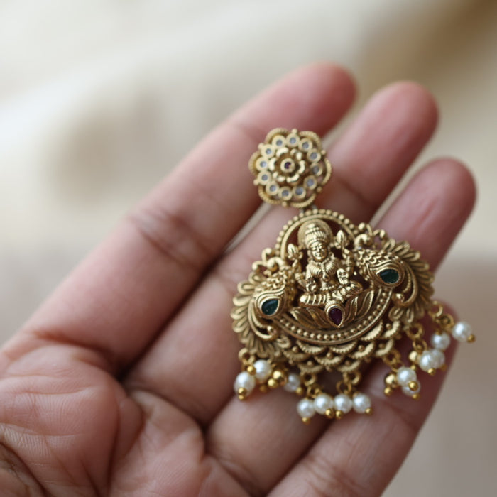 Antique temple design drop earrings AD201