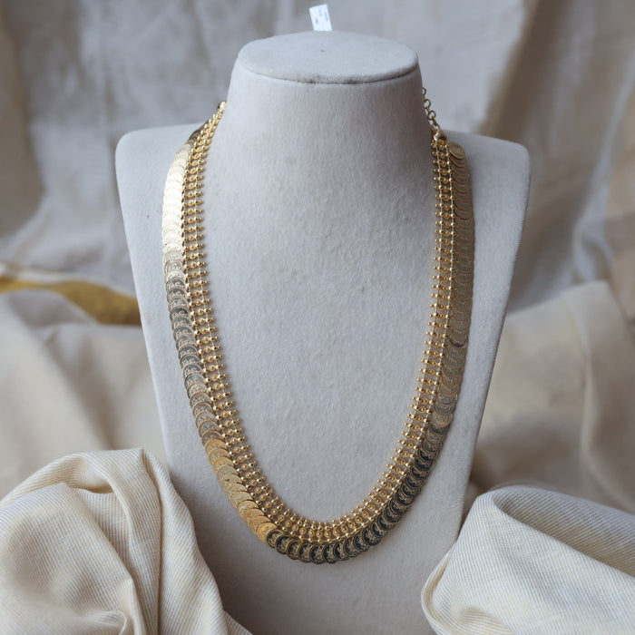 Heritage gold plated coin design long necklace HL531
