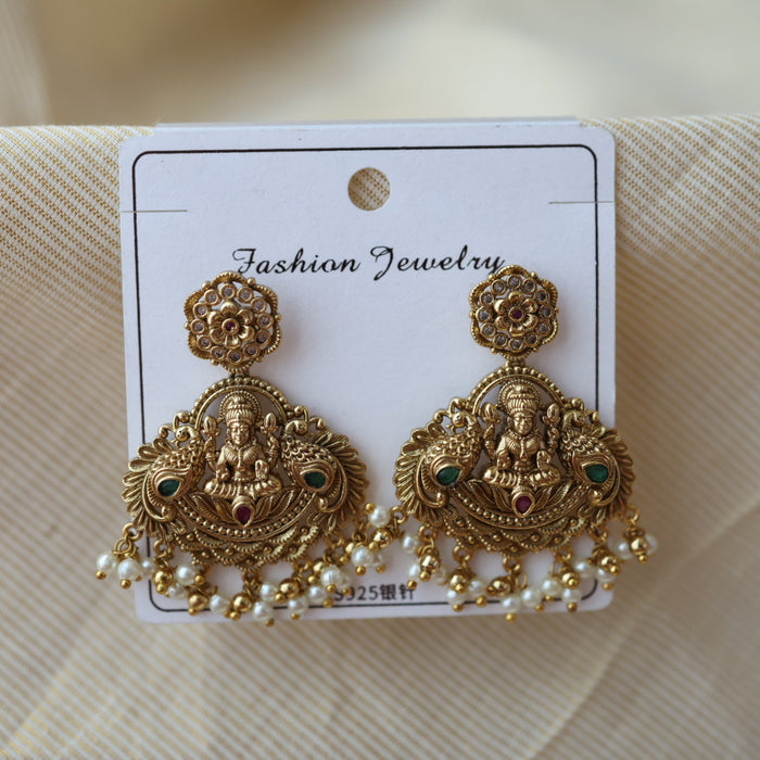Antique temple design drop earrings AD201
