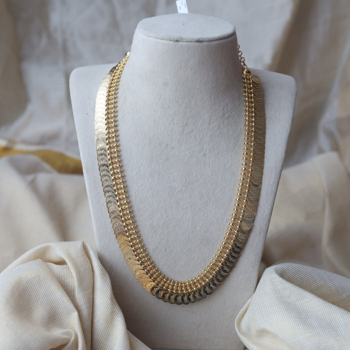 Heritage gold plated coin design long necklace HL531