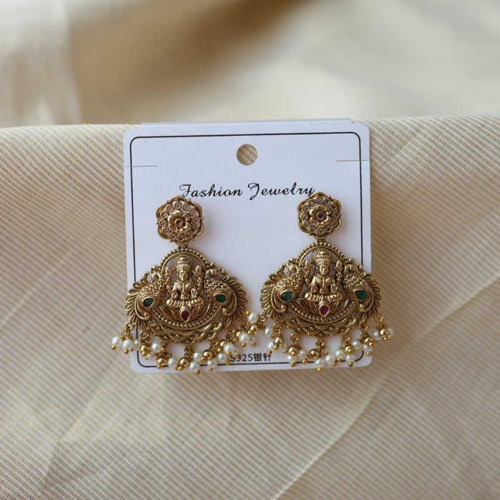 Antique temple design drop earrings AD201