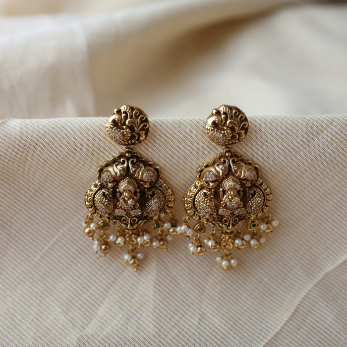 Antique temple design drop earrings AD202