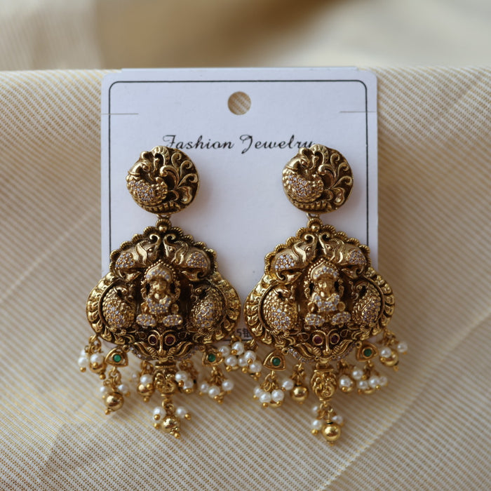 Antique temple design drop earrings AD202