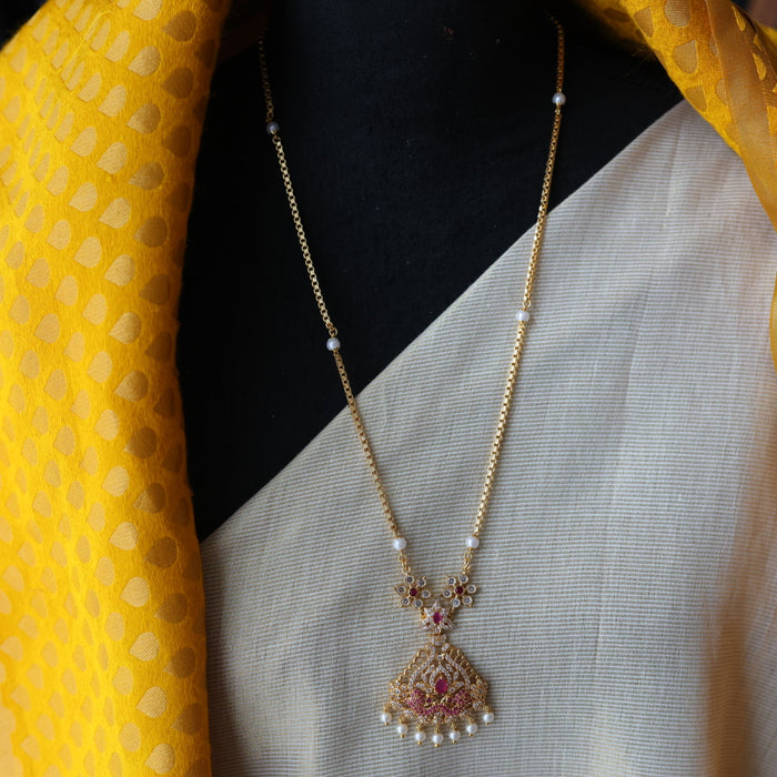 Heritage gold plated padakam long necklace HP127