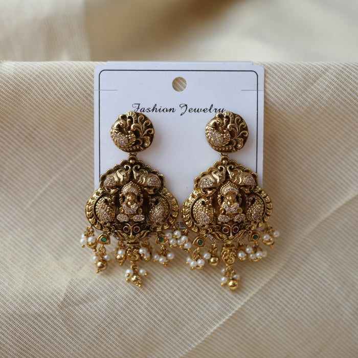 Antique temple design drop earrings AD202