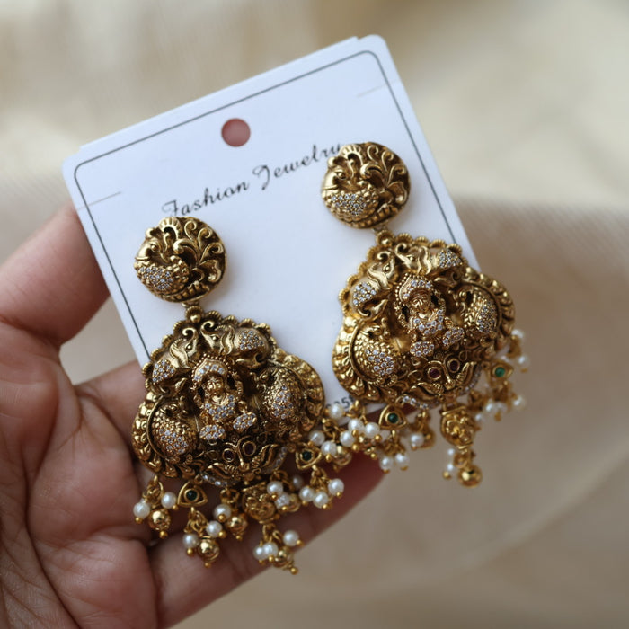 Antique temple design drop earrings AD202