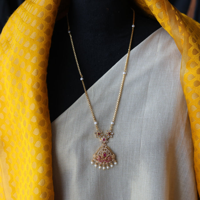 Heritage gold plated padakam long necklace HP127