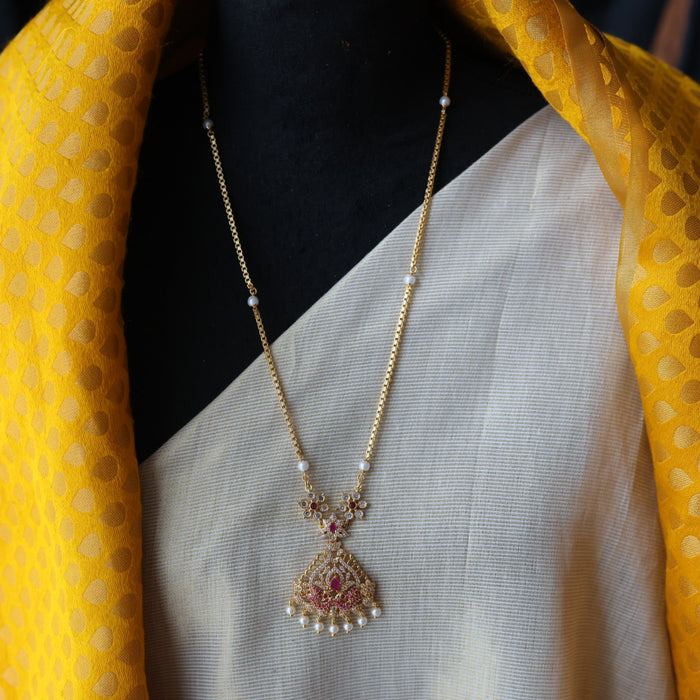 Heritage gold plated padakam long necklace HP127