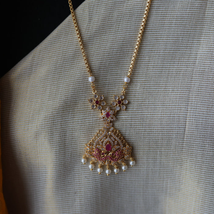 Heritage gold plated padakam long necklace HP127