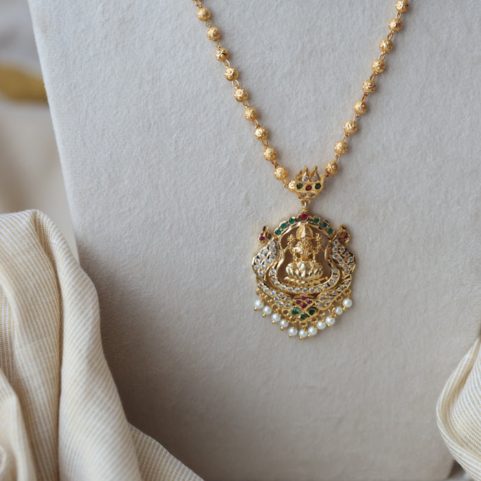 Heritage gold plated padakam long necklace HP2357