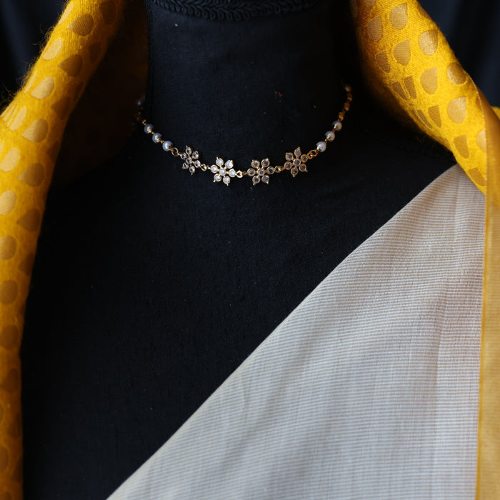 Heritage gold plated pearl short necklace H2212
