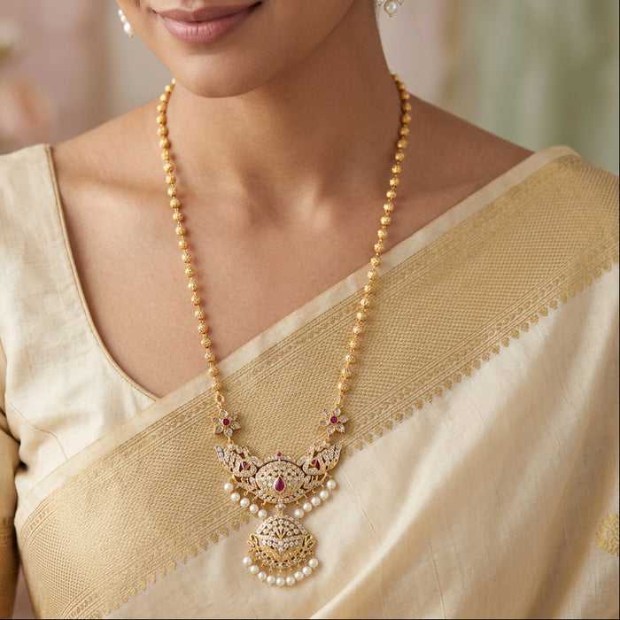 Heritage gold plated padakam long necklace HP1345