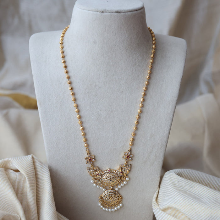 Heritage gold plated padakam long necklace HP1345