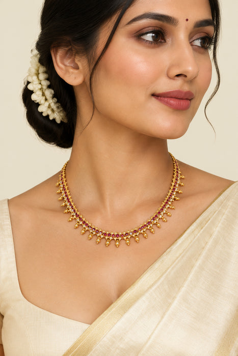 Heritage gold plated short necklace H2287