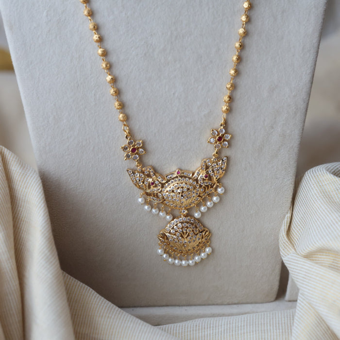Heritage gold plated padakam long necklace HP1345