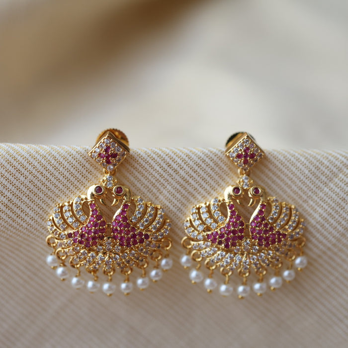 Heritage white stone drop earrings  HD0046