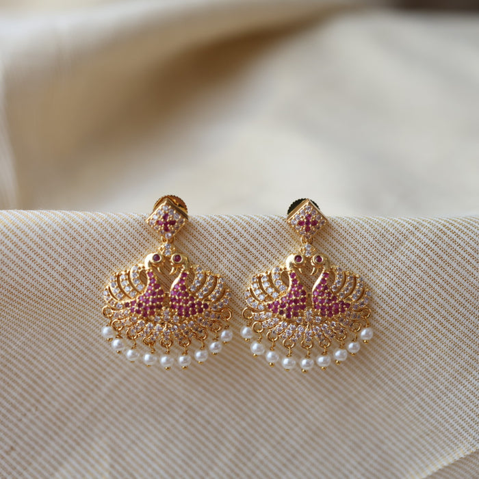 Heritage white stone drop earrings  HD0046