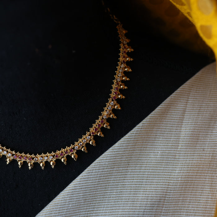 Heritage gold plated short necklace H2287