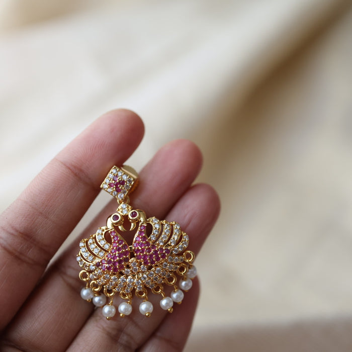 Heritage white stone drop earrings  HD0046