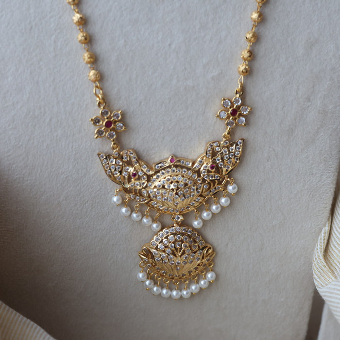 Heritage gold plated padakam long necklace HP1345
