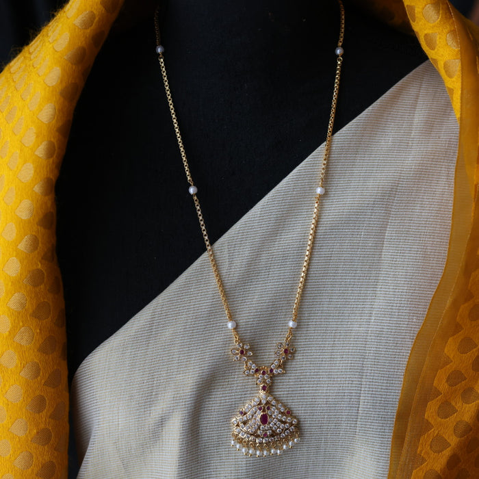 Heritage gold plated padakam long necklace HP1255