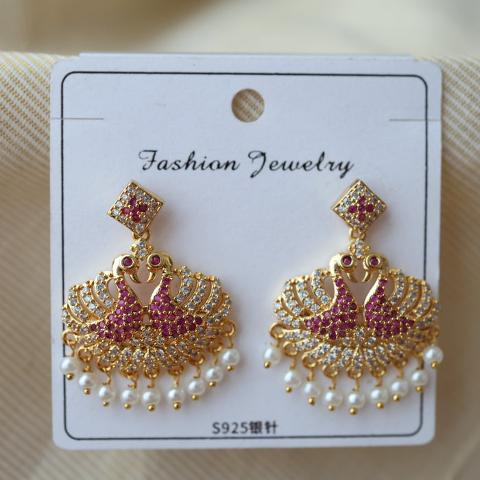Heritage white stone drop earrings  HD0046