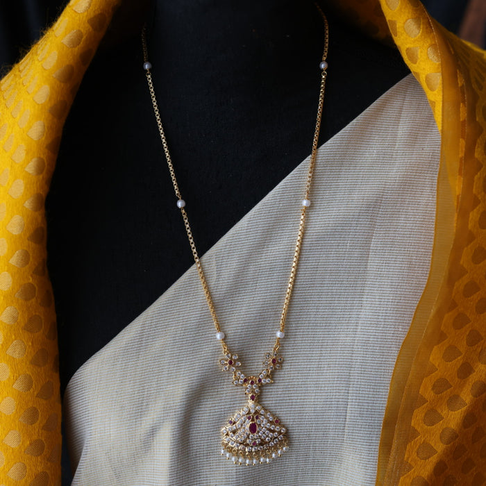 Heritage gold plated padakam long necklace HP1255