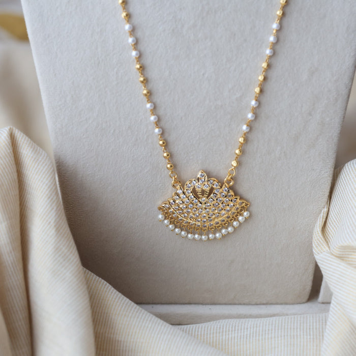 Heritage gold plated padakam long necklace HP593