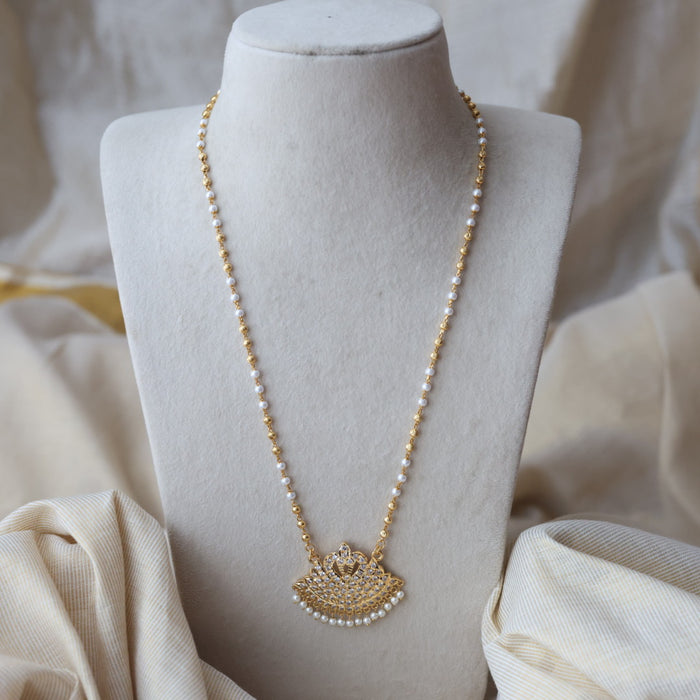 Heritage gold plated padakam long necklace HP593